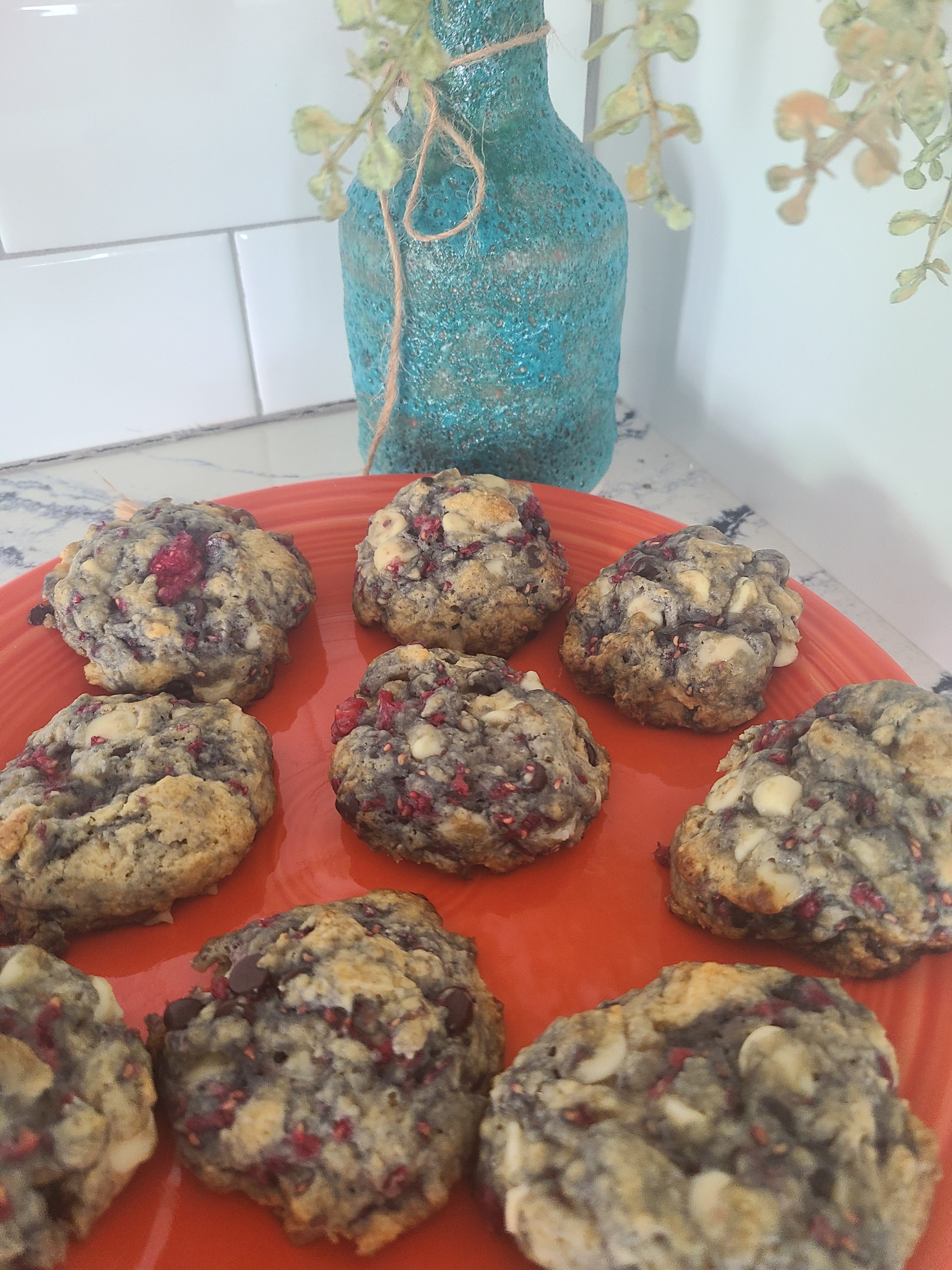 No Sugar Baker’s Raspberry White Chocolate Cookies - No Sugar Baker