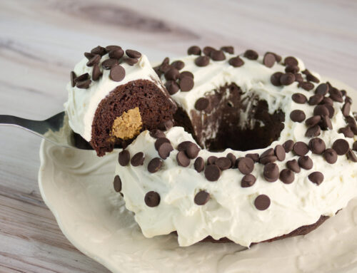 No Sugar Baker’s Chocolate Peanut Butter Bundt Cake